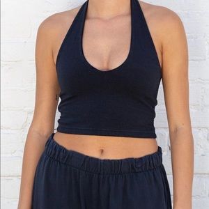 brandy melville alexis black halter top
